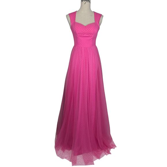 Faeriesty French Dot Formal Gown Pink Small - Picture 1 of 16